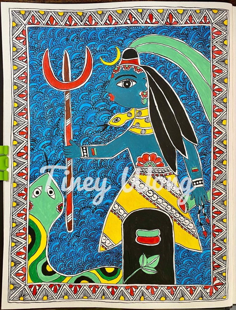 Madhubani painting of Shiva